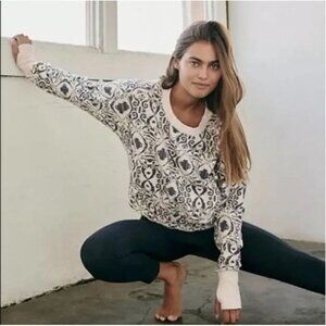 Free People Movement June Bug Printed Slouchy Sweatshirt S Athleisure Relaxed